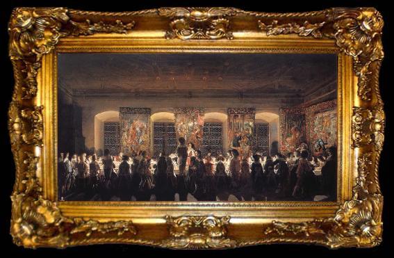 framed  Wolfgang Heimbach Nocturnal banquet, ta009-2